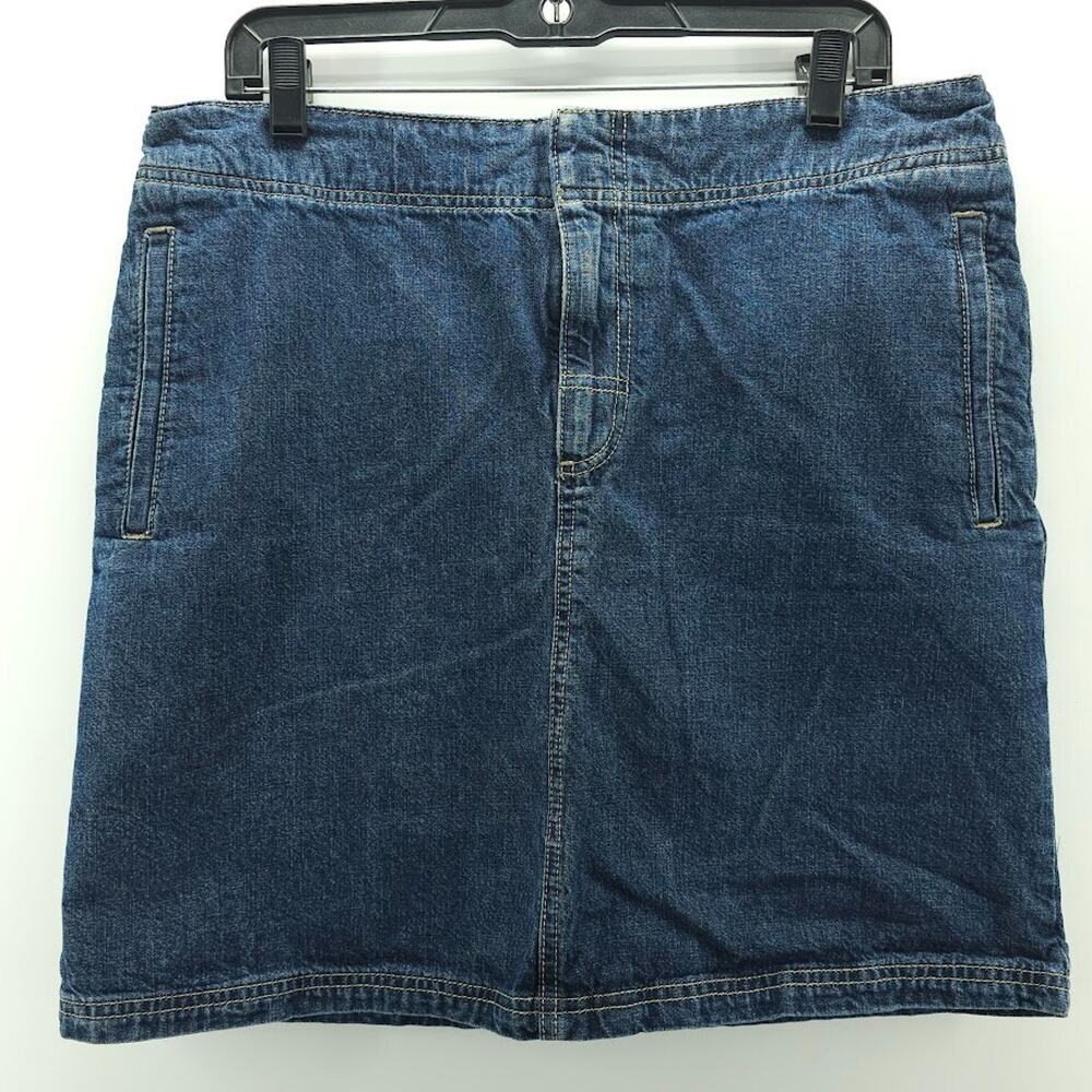 Y2K Tommy Hilfiger Jeans Pocket Denim Mini Skirt 12 Blue Medium Stone Wash